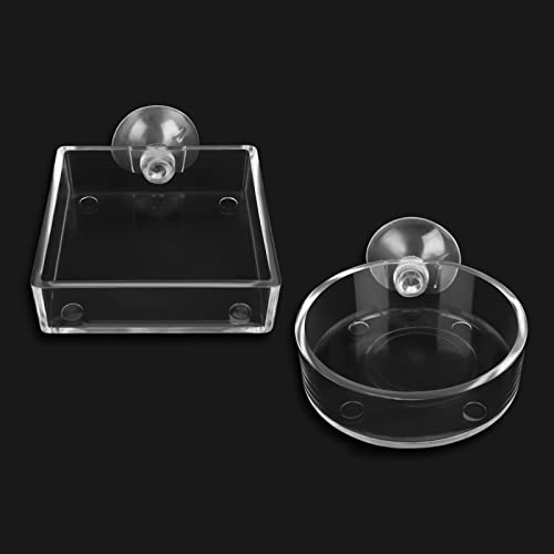 Cobee Aquarium Futternapf, 2 Stück Garnelen Futternapf aus Glas, rund und quadratisch, durchsichtige Schalen mit Saugnäpfen, Acryl Futternapf Set für Reptilien, Garnelen, Tropische Fische Cobee Aquarium Futternapf, 2 Stück Garnelen Futternapf aus Glas, rund und quadratisch, durchsichtige Schalen mit Saugnäpfen, Acryl Futternapf Set für Reptilien, Garnelen, Tropische Fische von Cobee