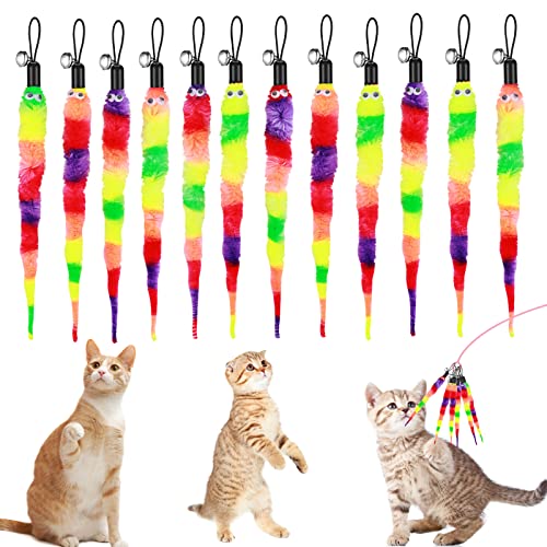 Cobee Katzenspielzeug Würmer, 12 Stück Katzen Regenbogen Wurm Spielzeug Nachfüllungen lustig interaktiv bunt flauschig mit Glöckchen Katzen Verfolger Spielzeug Kätzchen Zauberstab Ersatzspielzeug Cobee Katzenspielzeug Würmer, 12 Stück Katzen Regenbogen Wurm Spielzeug Nachfüllungen lustig interaktiv bunt flauschig mit Glöckchen Katzen Verfolger Spielzeug Kätzchen Zauberstab Ersatzspielzeug von Cobee