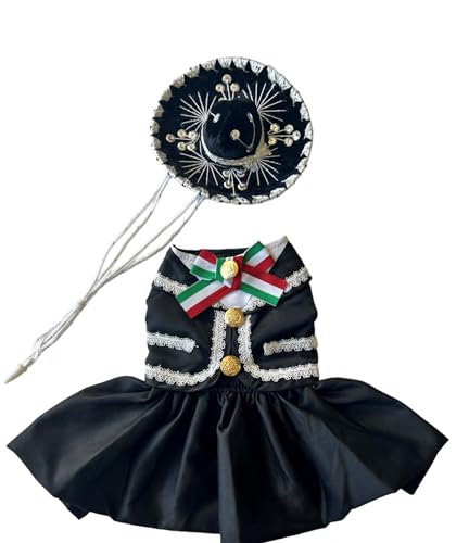 Mariachi Mexikanisches Hundekostüm mit Ombrero Charro für Cindo de Mayo oder Fiesta, Größe M von CocoFurr