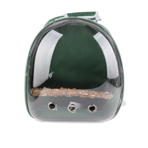 Cocoarm Haustier-Papageientransporttasche, Transparenter mit Doppelreißverschluss, 360°-Panoramablick mit Anti-Verlust-Haken & Belüftungsdesign für Outdoor-Aktivitäten und (Green) von Cocoarm