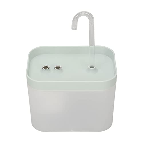 Cocoarm Katzenwasserbrunnen Niedriger Rausch 1,5 L Automatischer Spender für Katzenhundmaterial (Transparenter Körper mit blaugrauem Deckel) von Cocoarm