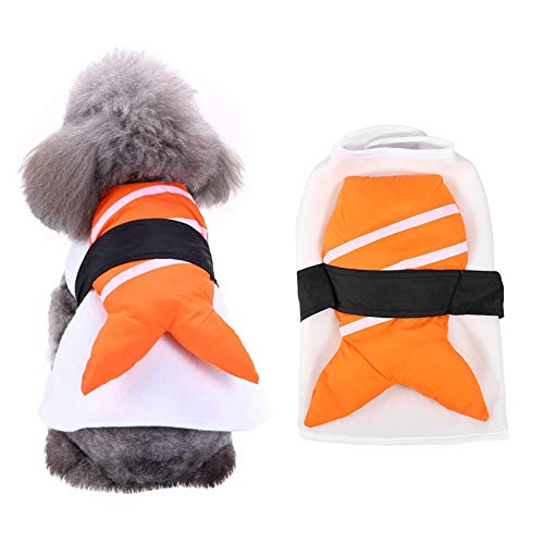 Cocoarm Kleine Größe Hundekleidung mit Kimono Cosplay -Kleidung für Halloween -Weihnachtsfestivalfeiern, Lustige Haustierhundpapler Sushi Chef Kleidung (S) von Cocoarm
