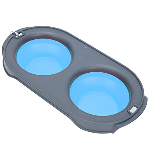 Cocoarm PET Angehobene Feeder, Silikon -Anti -Spill Doppelschale für Hunde und Katzen, Leicht zu Reinigen, Tragbar für die Reise und den Außengebrauch (Blue) von Cocoarm