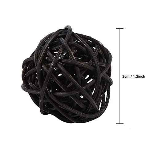 Cocoarm Rattan Ornament Bälle Dekorative Rattan -Balls Handgefertigt Kugeln 20pcs Lebendige Farben für Hochzeitsfeier Geburtstagsdekorfotografie Requisiten (Black) von Cocoarm