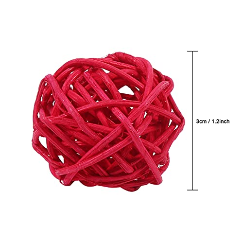 Cocoarm Rattan Ornament Bälle Dekorative Rattan -Balls Handgefertigt Kugeln 20pcs Lebendige Farben für Hochzeitsfeier Geburtstagsdekorfotografie Requisiten (Rot) von Cocoarm