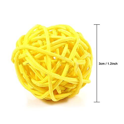 Cocoarm Rattan Ornament Bälle Dekorative Rattan -Balls Handgefertigt Kugeln 20pcs Lebendige Farben für Hochzeitsfeier Geburtstagsdekorfotografie Requisiten (Yellow) von Cocoarm