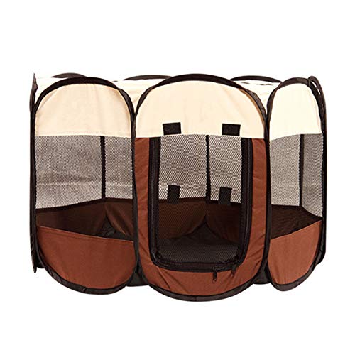 Cocolook Tragbares Outdoor-Kennels Zäune Haustier-Zelt-Häuser für Groß Klein Hunde Faltbare Innen Playpen Welpen Katzen Pet Cage Kreißsaal Kaffee,73x73x43cm von Cocolook