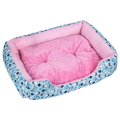 Cocolook Warm Hundebett Mat Soft-Hundehütte Plüsch Bett wasserdichtes Tuch Nest Puppy Pet Supplies Blau,42x35x8cm von Cocolook