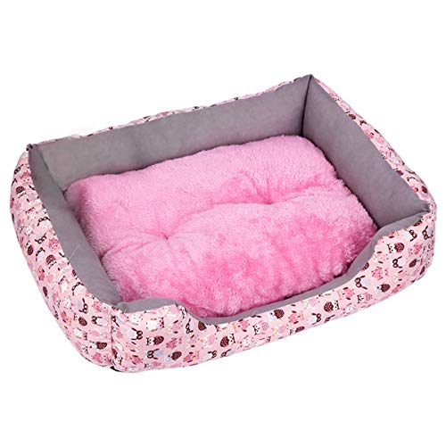 Cocolook Warm Hundebett Mat Soft-Hundehütte Plüsch Bett wasserdichtes Tuch Nest Puppy Pet Supplies Rosa,42x35x8cm von Cocolook