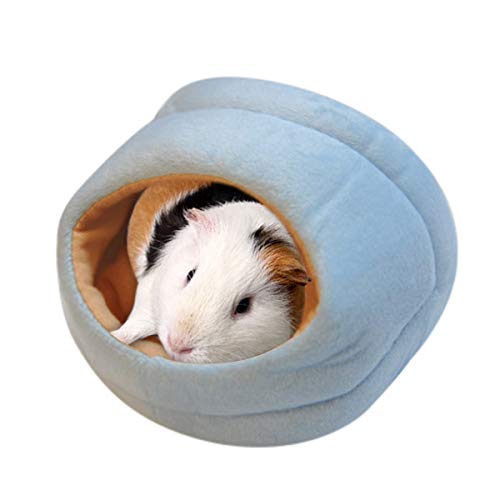 Cocolook Warm Kleintier Schlafmatte Hamster Chinchilla-Kaninchen Nest Pet Supplies Blau,13.5X13.5X7cm von Cocolook