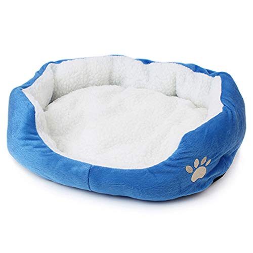 Cocolook Warm Puppy bequemer Soft Pad Bed waschbare Haustier-Kissen-Matten-Hundezubehör Blau,M von Cocolook