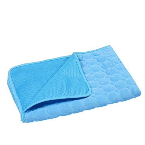 Pet Kühlmatte Hund Katze Sommer Tragbare waschbar atmungsaktiv für Small Medium Large Hunde Keep Cool Blanket Faltbare Blau,40x30cm von Cocolook