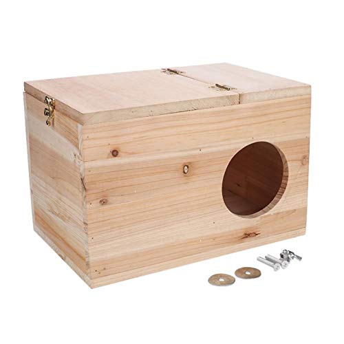 Shanrya Pet Nest, Natural Wooden Pet House Handgefertigte Tierzuchtbox Mini Portable Hamster Hideout House FüR EichhöRnchen, Chinchilla von Cocosity