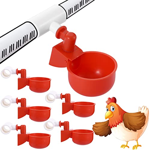 Cocoyeye 12 Stück Hühnerbewässerung - Automatische Hühner-Wasserbecher mit PVC-T-Stück, Geflügel-Bewässerungssystem für Enten, Gans, Wachteln, Vögel usw von Cocoyeye
