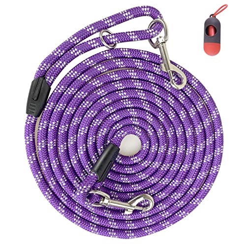 Codepets Hundeleine mit langem Seil für Hundetraining, 3,6 m, 7,8 m, 9,2 m, 15,2 m, 15,2 m, reflektierende Fäden, für Hunde und Katzen, zum Ausbinden, Check-Seil, Schlepptraining, Agility-Leine für von Codepets
