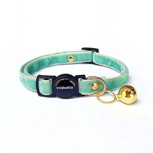 Cognatio Sicherheits-Katzenhalsband, mit Schnellverschluss, doppelter Samt, mit Glöckchen, erhältlich Samt, gerippt, perfekt für Ihre Katze von Cognatio