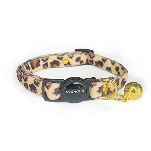 Cognatio Sicherheits-Katzenhalsband, mit Schnellverschluss, doppelter Samt, mit Glöckchen, erhältlich Samt, gerippt, perfekt für Ihre Katze von Cognatio