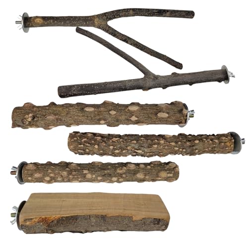 Cokliomc Vogelspielzeug, natürliches Papageienspielzeug für kleine Aras, Wellensittiche, Lovebirds, Finken, kleine und mittelgroße Vögel, Pfefferkornholz, Apfelbaum-Sitzstange, Holz-Set Cokliomc Vogelspielzeug, natürliches Papageienspielzeug für kleine Aras, Wellensittiche, Lovebirds, Finken, kleine und mittelgroße Vögel, Pfefferkornholz, Apfelbaum-Sitzstange, Holz-Set von Cokliomc