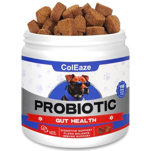 Probiotika Hund - Probiotika Darmsanierung für Hunde - 150 Tabletten für verbesserte Verdauung & Immunsystem - für die Verdauungsgesundheit, bei Durchfall und Analdrüsenproblemen – Geschmack: Lamm Probiotika Hund - Probiotika Darmsanierung für Hunde - 150 Tabletten für verbesserte Verdauung & Immunsystem - für die Verdauungsgesundheit, bei Durchfall und Analdrüsenproblemen – Geschmack: Lamm von ColEaze