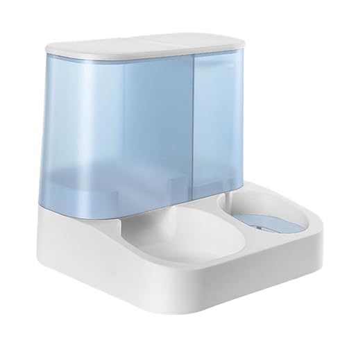 Colcolo 2-in-1-Design, Tierfutter- und Wasserspender, automatischer Futterspender, Katzenfutter- und Wasserspender für Kaninchen, Kätzchen, Katzen, einfach, Blau von Colcolo