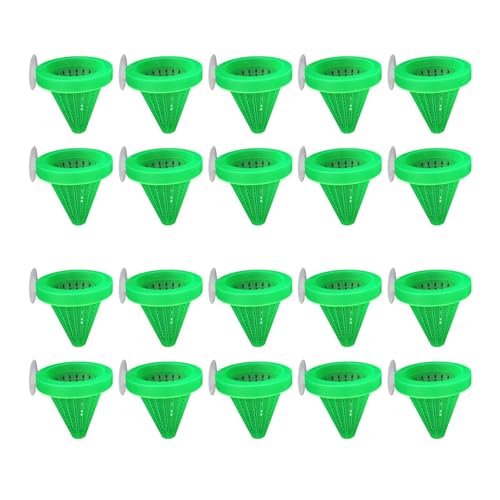 Colcolo 20x Fisch Tank Fütterung Tasse Fütterung Kegel Tassen, Konische Professionelle Indoor Tragbare Mehrzweck Aquarium Feeder mit Saug, GrÜn von Colcolo