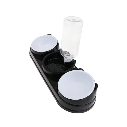Colcolo 3-in-1-Katzen-Set, Futternäpfe, automatischer Futterspender, für Nass- und Trockenfutter, erhöhter Katzen zum Trinken und Füttern von, Schwarz von Colcolo