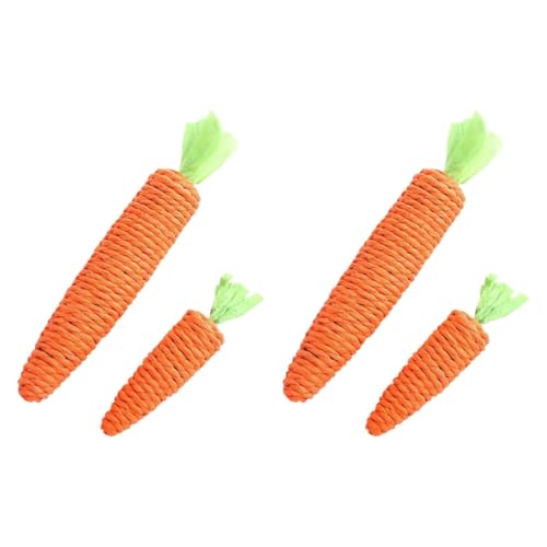 Colcolo 4 Stück Katzenkauspielzeug mit Glockentraining Kaupapierseil Teaser Spielzeug Karottenseil für Hamster, Kaninchen Colcolo 4 Stück Katzenkauspielzeug mit Glockentraining Kaupapierseil Teaser Spielzeug Karottenseil für Hamster, Kaninchen von Colcolo
