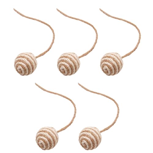 Colcolo 5 Stück Katzenspielzeug, Sisalball, Katzen-Hanfseilbälle, selbstspielendes Kätzchen, jagen und Spielen, Lange Seil-Teaser, handgefertigter, 4.5 cm Weißbraun Colcolo 5 Stück Katzenspielzeug, Sisalball, Katzen-Hanfseilbälle, selbstspielendes Kätzchen, jagen und Spielen, Lange Seil-Teaser, handgefertigter, 4.5 cm Weißbraun von Colcolo