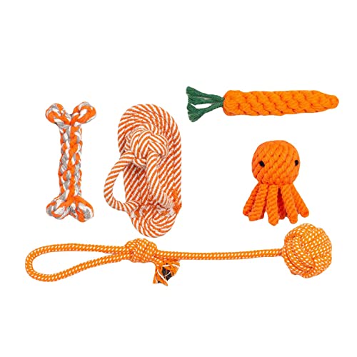 Colcolo 5X Hundekauspielzeug Haustier Hundespielzeug Hundekauspielzeug Langlebiges, Starkes geflochtenes Seilspielzeug Interaktives Hundespielzeug für kleine, von Colcolo