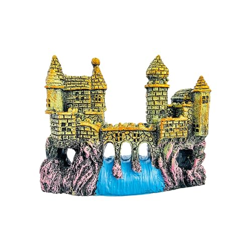 Colcolo Aquarium-Schloss, Aquarium-Versteck-Schloss-Ornament, Kunstharz-Schloss-Schutz-Aquarium-Dekoration, Zubehör für Betta-Fische, Reptilien, Gelb Colcolo Aquarium-Schloss, Aquarium-Versteck-Schloss-Ornament, Kunstharz-Schloss-Schutz-Aquarium-Dekoration, Zubehör für Betta-Fische, Reptilien, Gelb von Colcolo