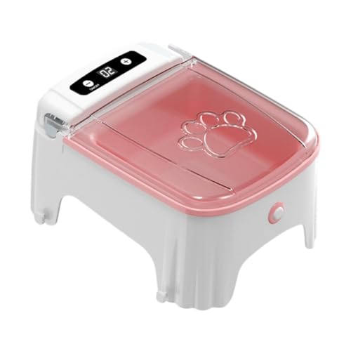 Colcolo Automatische zeitgesteuerte Haustierfutterautomato Open and Close Deckel Lebensmittelspender Cat Timed Feeding für Urlaubsgeschäftsreise, Rosa von Colcolo