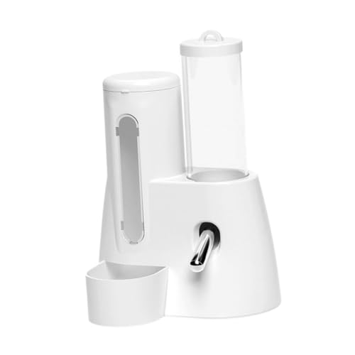 Colcolo Automatischer Hamster -Feeder -Lebensmittelspender mit Wasserflasche Praktische Anti -Slip -Fütterungsstation Futterbehälter für Meerschweinchen, Weiß, 125 Ml von Colcolo