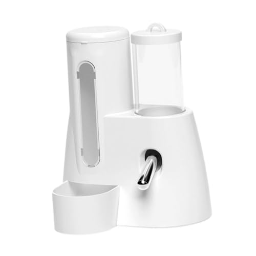 Colcolo Automatischer Hamster -Feeder -Lebensmittelspender mit Wasserflasche Praktische Anti -Slip -Fütterungsstation Futterbehälter für Meerschweinchen, Weiß, 80 Ml von Colcolo