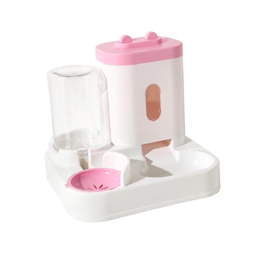 Colcolo Automatischer Trink für Katzen, Futter für Katzen und Wasserspender, 2-in-1-Behälter für Katzen, Hunde, Wasser und Futter für Kaninchen, Rosa von Colcolo