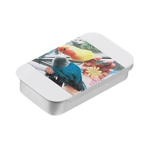 Colcolo Bird Feeder Box Handheld Feeder Food Jar -Spender leerer Metallschieberabdeckung Hülle Push Pull Treat Box für Wellenlosenpapagei, Style C von Colcolo