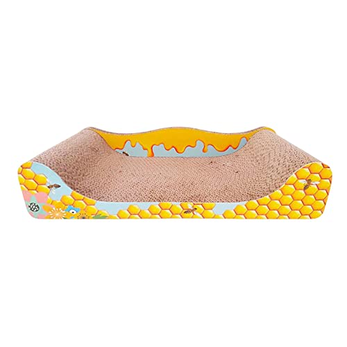 Colcolo Cat Scratcher Pad Nest Bed Interaktives Spielzeug Kratzbrett Grind Krallen Wellpappe für Kätzchen für Möbelschutz Heimtierbedarf von Colcolo