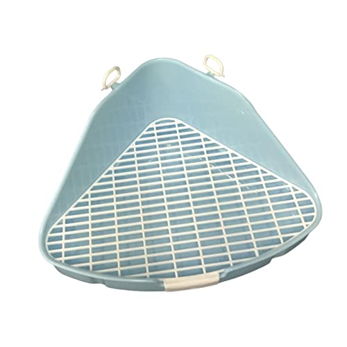 Colcolo Dreieckige Kaninchentoilette, Toilette, tragbare Haustierpfanne, Häschen-Töpfchentrainer für Kleintiere, Hamsterkäfig-Zubehör, Frettchen-Chinchilla, Blau von Colcolo