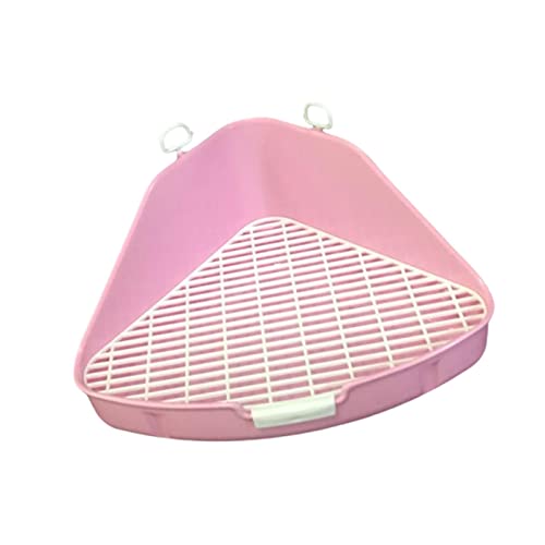 Colcolo Dreieckige Kaninchentoilette, Toilette, tragbare Haustierpfanne, Häschen-Töpfchentrainer für Kleintiere, Hamsterkäfig-Zubehör, Frettchen-Chinchilla, ROSA von Colcolo