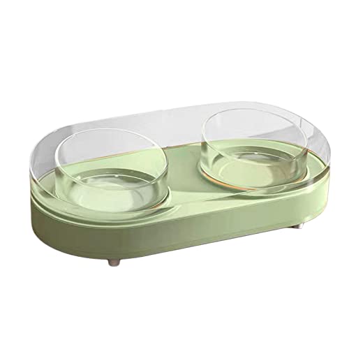 Colcolo Elegante Doppel-Futternäpfe für Haustiere - Glasmaterial - Grün von Colcolo