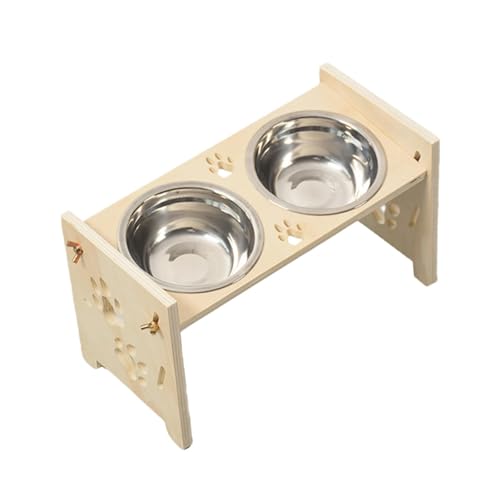 Colcolo Erhöhte Katzennäpfe, Katzenfutternäpfe, leicht, verstellbar, Holzständer, Futter- und Wassernapf für Hunde und Katzen, Holzfarbe Colcolo Erhöhte Katzennäpfe, Katzenfutternäpfe, leicht, verstellbar, Holzständer, Futter- und Wassernapf für Hunde und Katzen, Holzfarbe von Colcolo