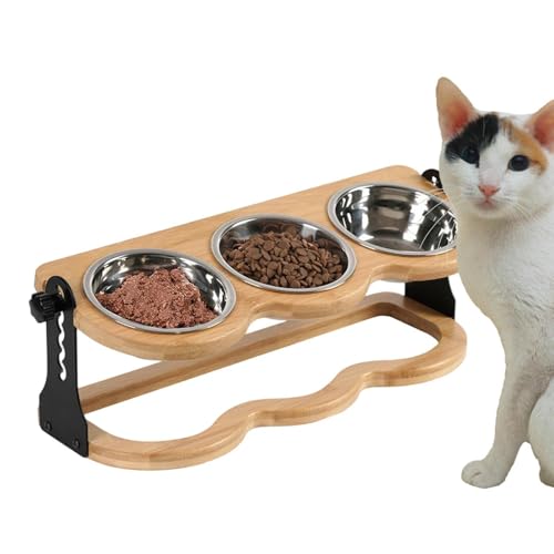 Colcolo Erhöhter, erhöhter Katzenfutternapf mit 3 Näpfen, Katzenfutterspender für Hunde, Katzen, Kätzchen von Colcolo