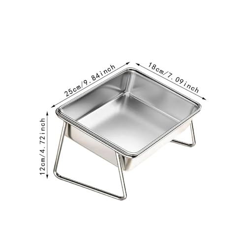 Colcolo Erhöhter Katzennapf, Erhöhter Katzenfutternapf, Edelstahl, ergonomisches Design, Futternapf für Haustiere, 15° geneigt, für Kleintiere, Katzen, Ohne Versiegelten Deckel von Colcolo
