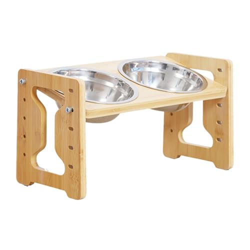 Colcolo Erhöhter Napfständer, Wasser- und Futternapf für Katzen mit 2 Näpfen für kleine, mittelgroße und große Hunde, Gestell für Futternapfhalter für, B von Colcolo