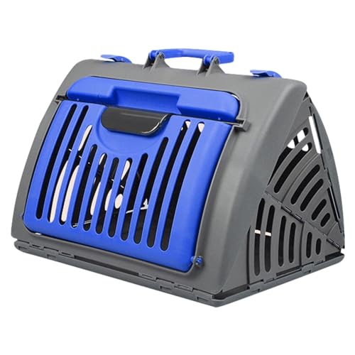 Colcolo Faltbare Transportbox für Katzen und Hunde, atmungsaktiv, mit harten Seiten, für Katzen, Kleintiere, zum Wandern mit Kätzchen, Haustierkäfig, Blau von Colcolo