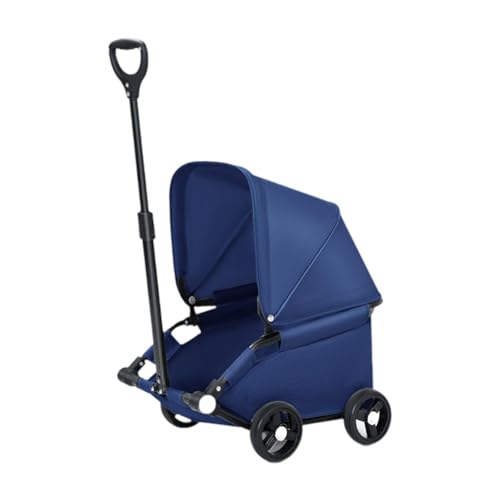 Colcolo Faltbarer Hunde Kinderwagen Haustier Kinderwagen mit 4 Rädern tragbarer Reisebürbieter Katze für den Versand von Katze im Freien im Freien, Dunkelblau von Colcolo