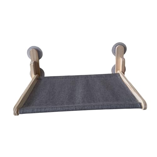 Colcolo Fenstersitz für Katzen, Fensterhängematte für Katzen, am Fenster montierte Katzenmöbel, Katzenregale, Faltbarer Fenstersitz, Hängemattensitz zum, Holzfarbe Colcolo Fenstersitz für Katzen, Fensterhängematte für Katzen, am Fenster montierte Katzenmöbel, Katzenregale, Faltbarer Fenstersitz, Hängemattensitz zum, Holzfarbe von Colcolo
