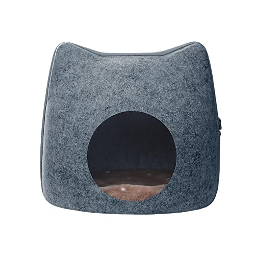 Colcolo Filz-Höhle für kleine Hunde, tragbar und Kratzfest, Dunkelgrau von Colcolo