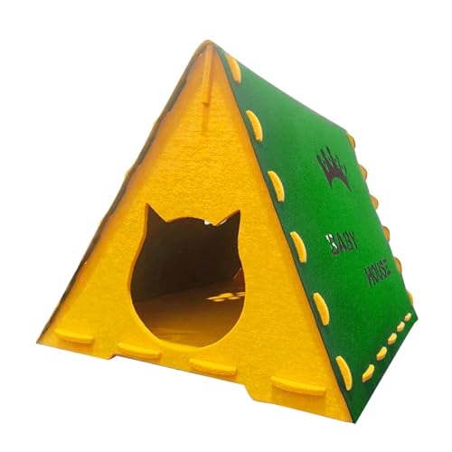 Colcolo Filz Pet Cat House Hideaway (leicht zu) für kleine und mittlere Katzen, die 16,93inchx15.75inchx15.75inch Anti Slip kratzen, GrÜn von Colcolo
