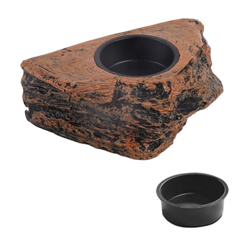 Colcolo Futtertablett-Plattform für Reptilien, Futter- und Wassernapf, Felsimitat-Design, Futterleiste für Spinnen, Schlangen, Einzelsteckplatz Colcolo Futtertablett-Plattform für Reptilien, Futter- und Wassernapf, Felsimitat-Design, Futterleiste für Spinnen, Schlangen, Einzelsteckplatz von Colcolo