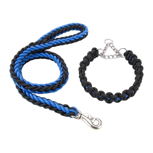 Colcolo Geflochtene Hundeleine Hundeseil Hundetrainingsleine Nylonseil für Training Joggen Radfahren, Blau Schwarz von Colcolo